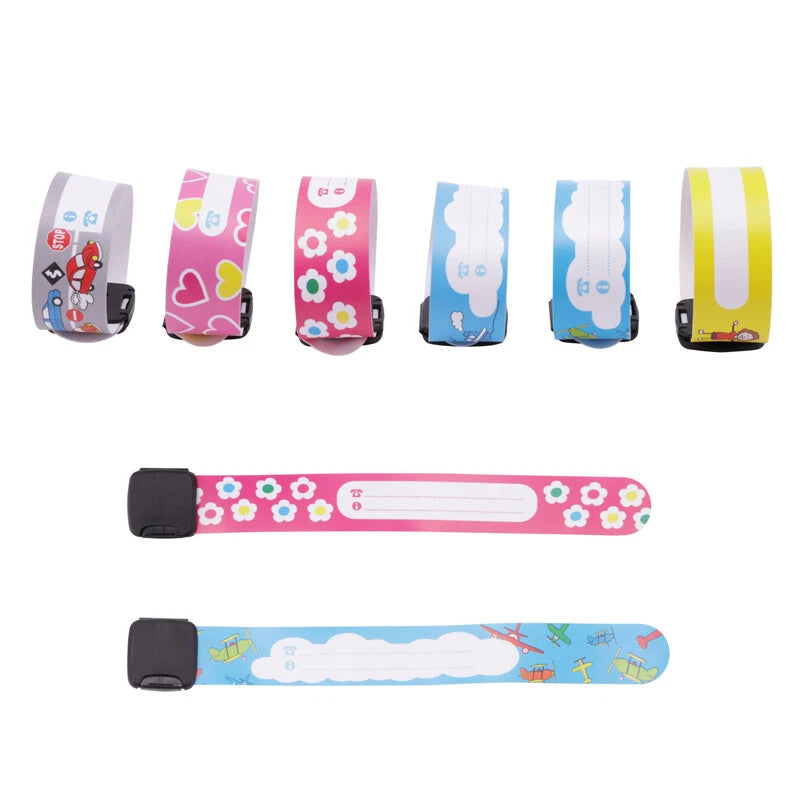 8pcs Waterproof ID Name Wrist Bands for Kids