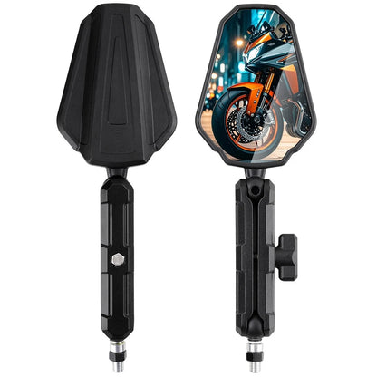1 Pair Rear View Mirrors for Motorcycle Street Bike (10mm Mount)