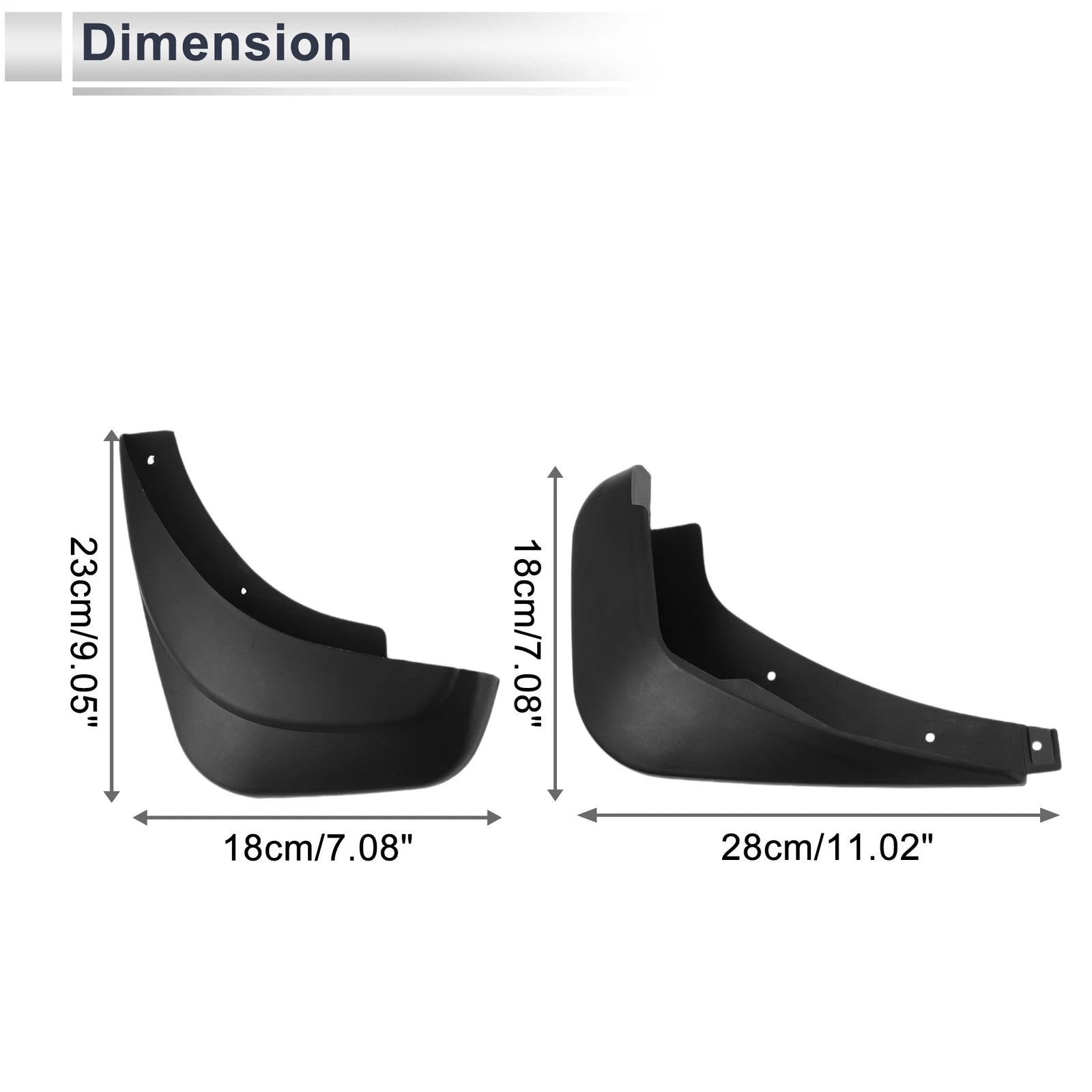 Set of 2 Mud Flaps Splash Guards for Mazda 2 (Hatchback) (2008–2014)