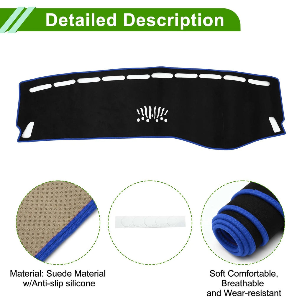 Dashboard Dash Cover Mat Replacement for Mercedes Benz C Class W205 (2015–2021) Black