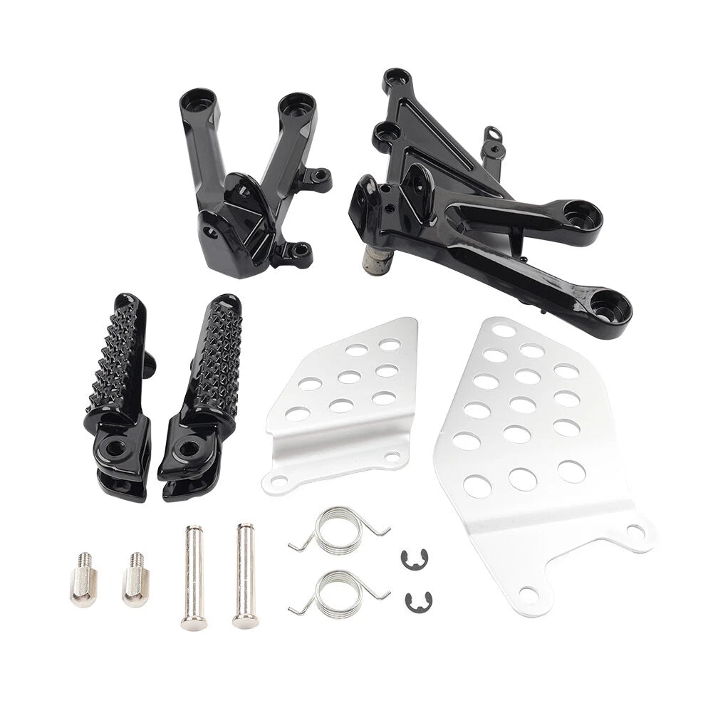 2X Black Front Driver Foot Pegs Bracket for Honda CBR1000RR (2004–2007)