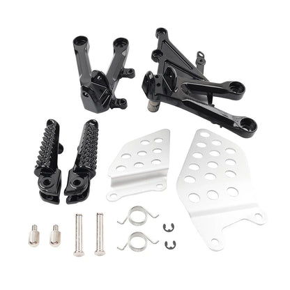 2X Black Front Driver Foot Pegs Bracket for Honda CBR1000RR (2004–2007)
