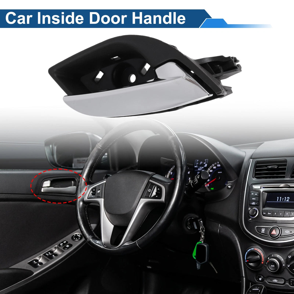 Front Driver Side Interior Door Handle for Buick Lacrosse (2009–2014) Black Chrome