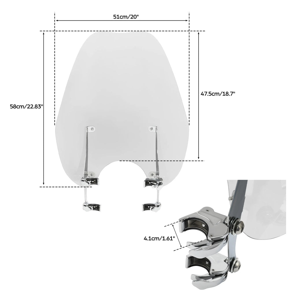 Windscreen Bracket Clamps for Harley Softail FXST (1988–2013) 41mm