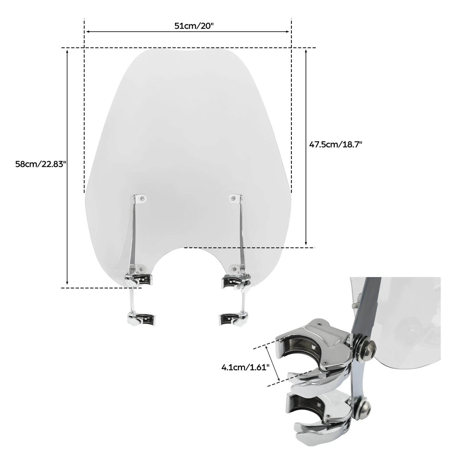 Windscreen Bracket Clamps for Harley Softail FXST (1988–2013) 41mm