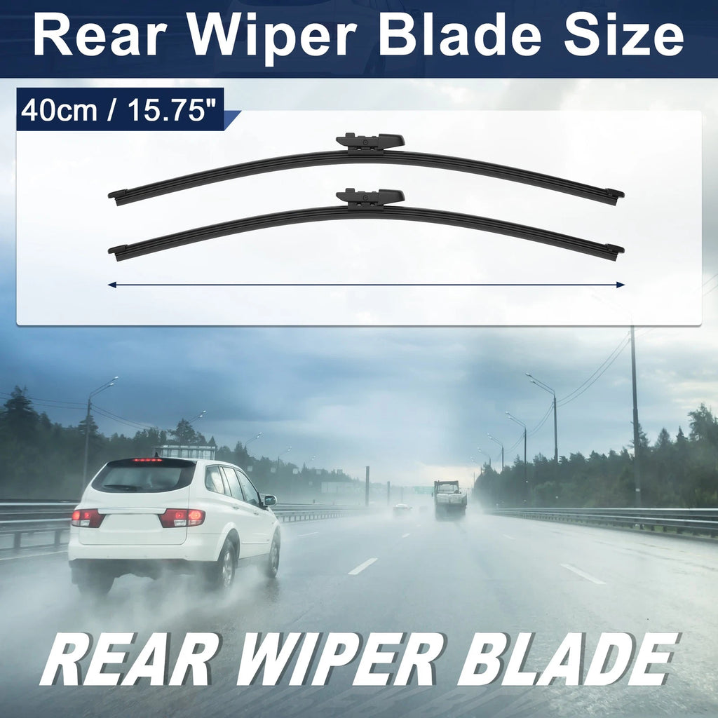 Set of 2 Rear Windshield Wipers for Lincoln Navigator (2016–2017) Rubber