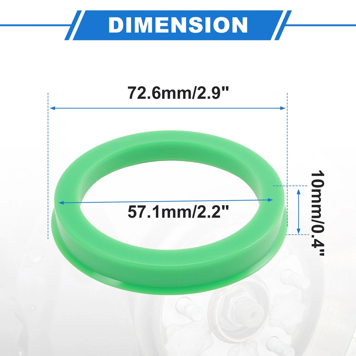 Set of 4 Hub Centric Rings OD 72.6mm ID 57.1mm for Universal Fit