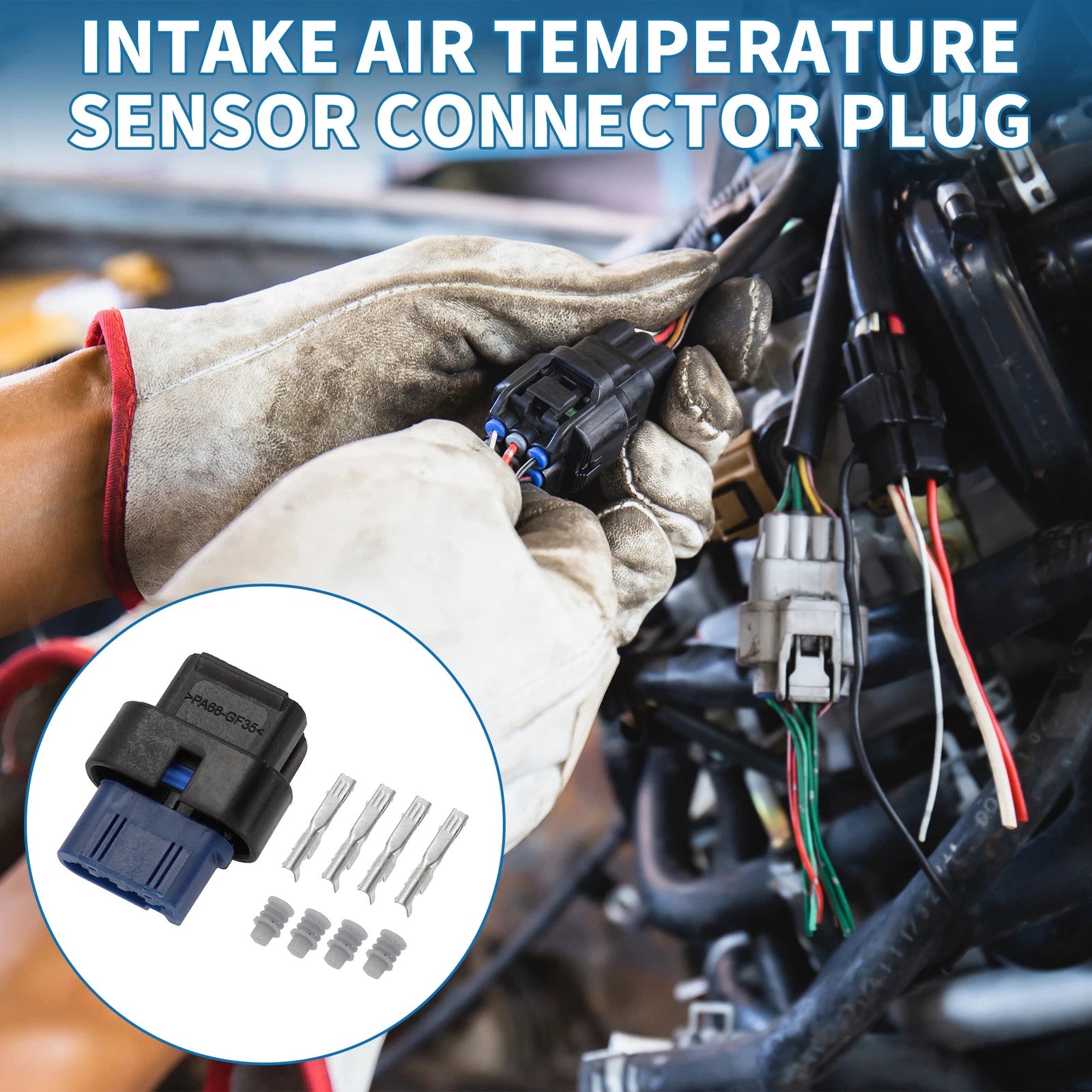 Intake Air Temperature Sensor Connector Plug for Ford (No.CU2Z14S411A)