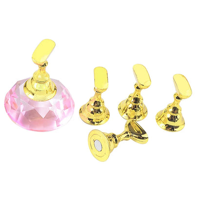 Magnetic Nail Art Holder Stand with 5 Holders for Display