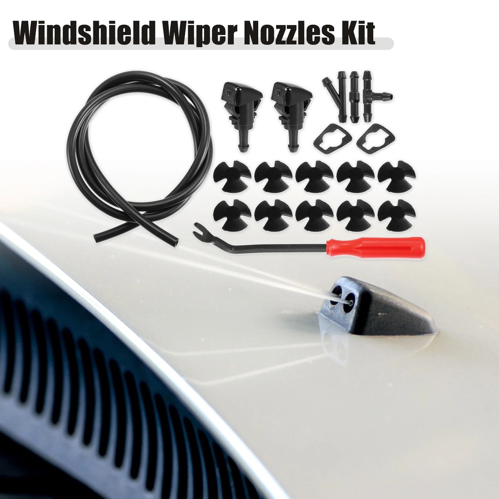Windshield Washer Nozzle Kit Front with 1M Hose for RAM (2009–2018)