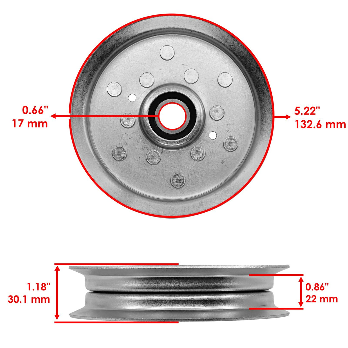 Idler Deck Pulley Replacement for John Deere Z425 Z435 Z445 (2010–2018)