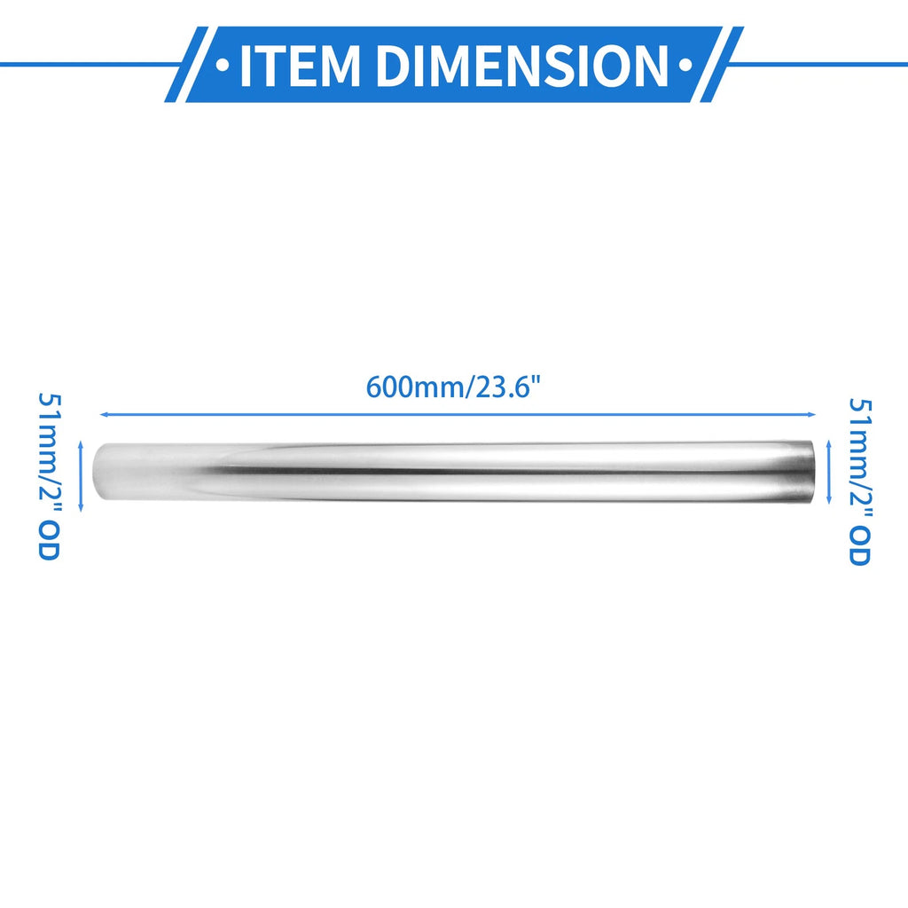 2" OD Straight Intercooler Pipe for Universal Applications (6061 Aluminum)