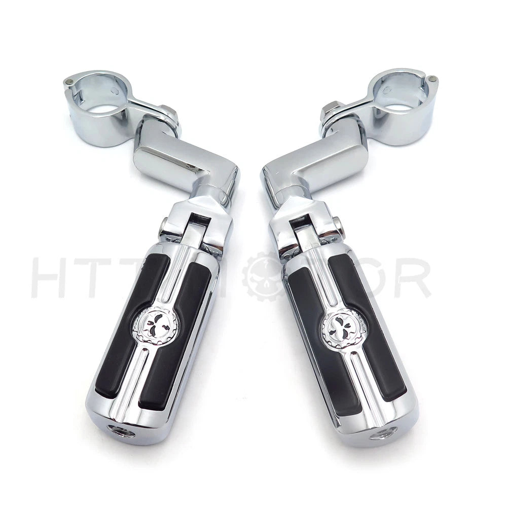 Gear Skull Foot Peg Mount for Harley (1.5" Engine Guard)