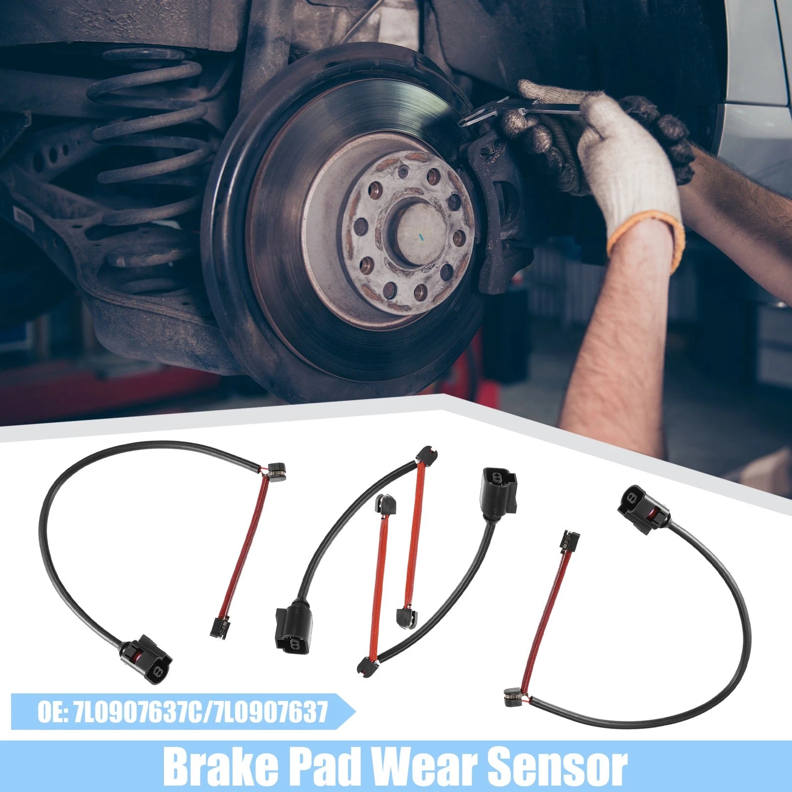 Brake Pad Wear Sensor Lead Front Rear Pair for Volkswagen Touareg (2007–2017)