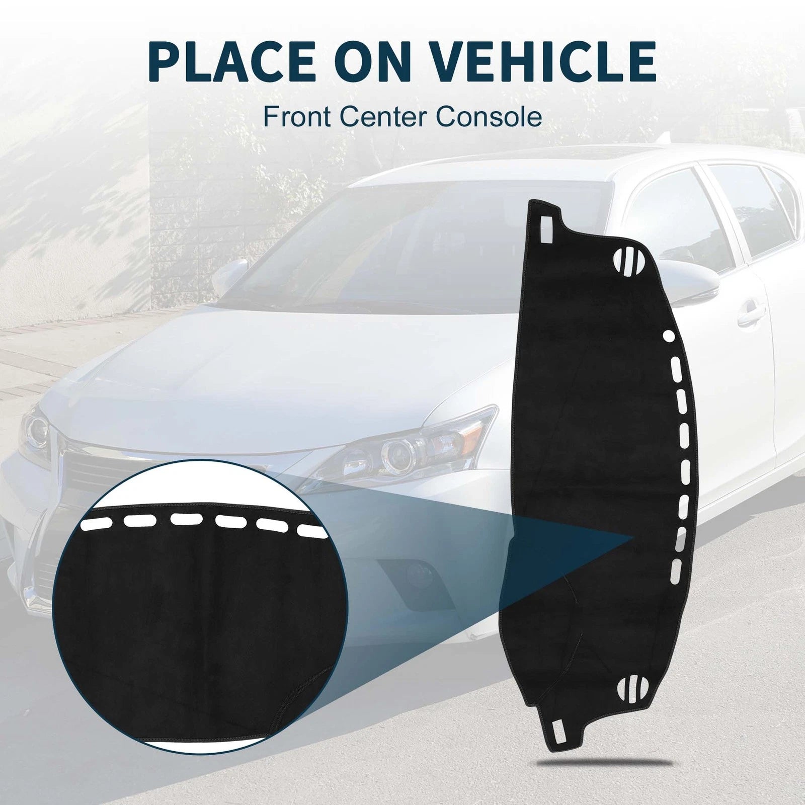 Dashboard Dash Cover Mat Replacement for Lexus CT 200H 2011–2019 Black
