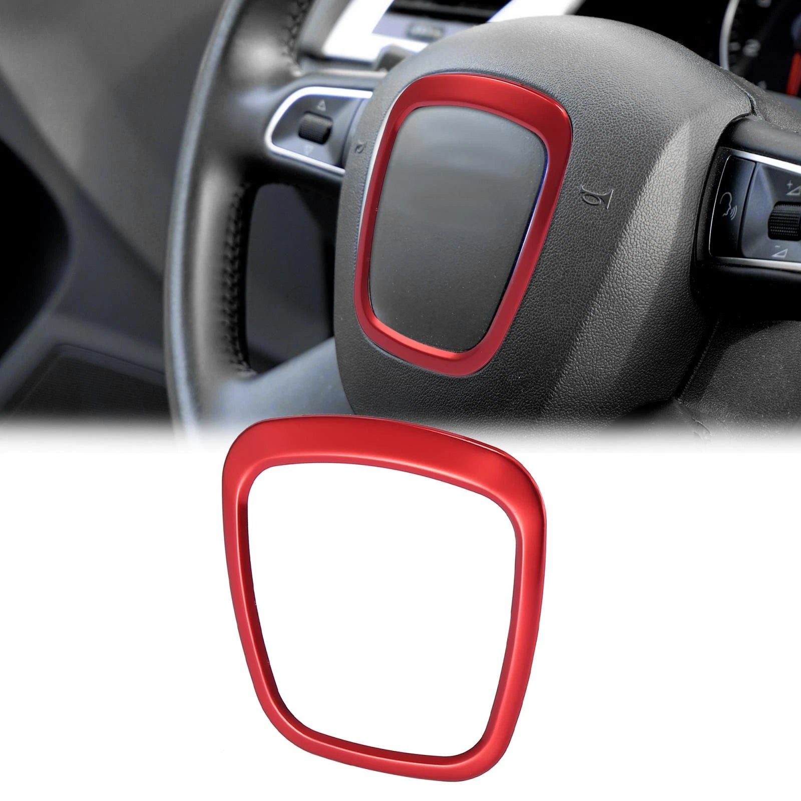 Steering Wheel Trim Cover Interior Decoration Red for Audi A4 B7 B8 (2006–2012)