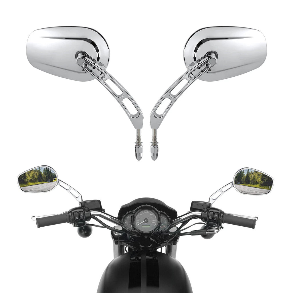 Chrome Rearview Mirrors for Harley Dyna FXDB (2006–2017)