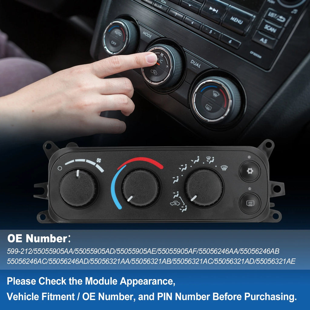 A C Heater Climate Control Module Panel Replacement for Dodge Ram 1500 02–05