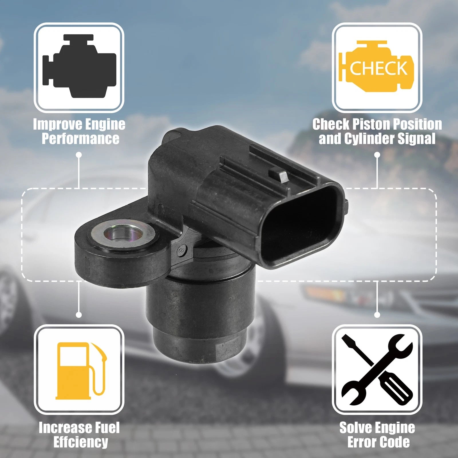 Crankshaft Position Sensor Replacement 2pc for Acura MDX (2003–2009)