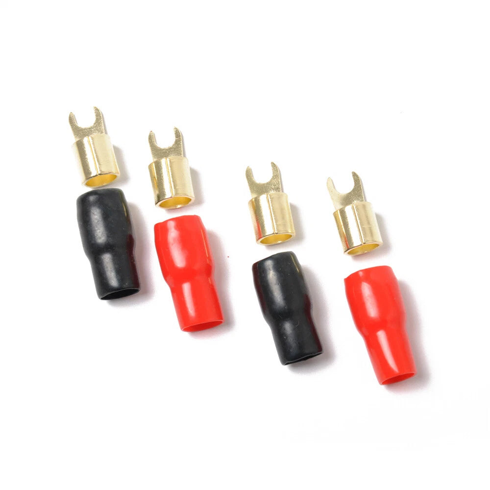 5 Pairs 4GA Speaker Wire Connectors Terminal Spade Adapter Copper