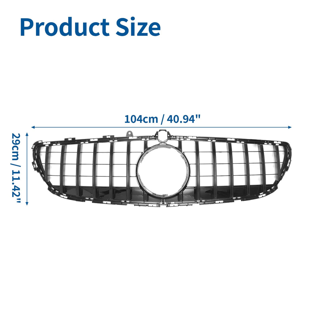 Front Upper Bumper Grille Grill Replacement for Mercedes-Benz CLS400 (2015–2018)