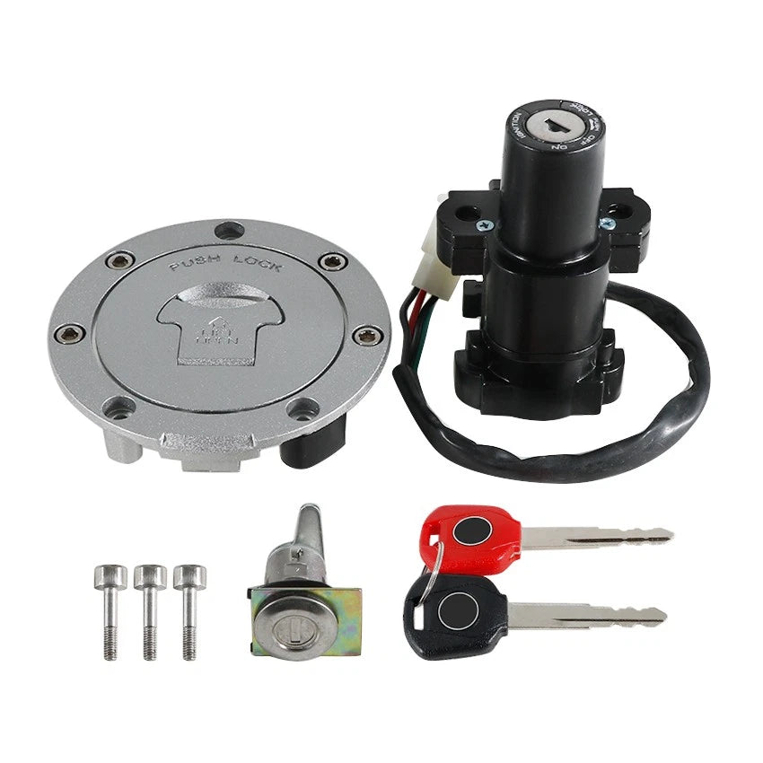 Ignition Key Switch Fuel Cap Seat Lock Set for Honda CB900 CB919 (2002–2007)