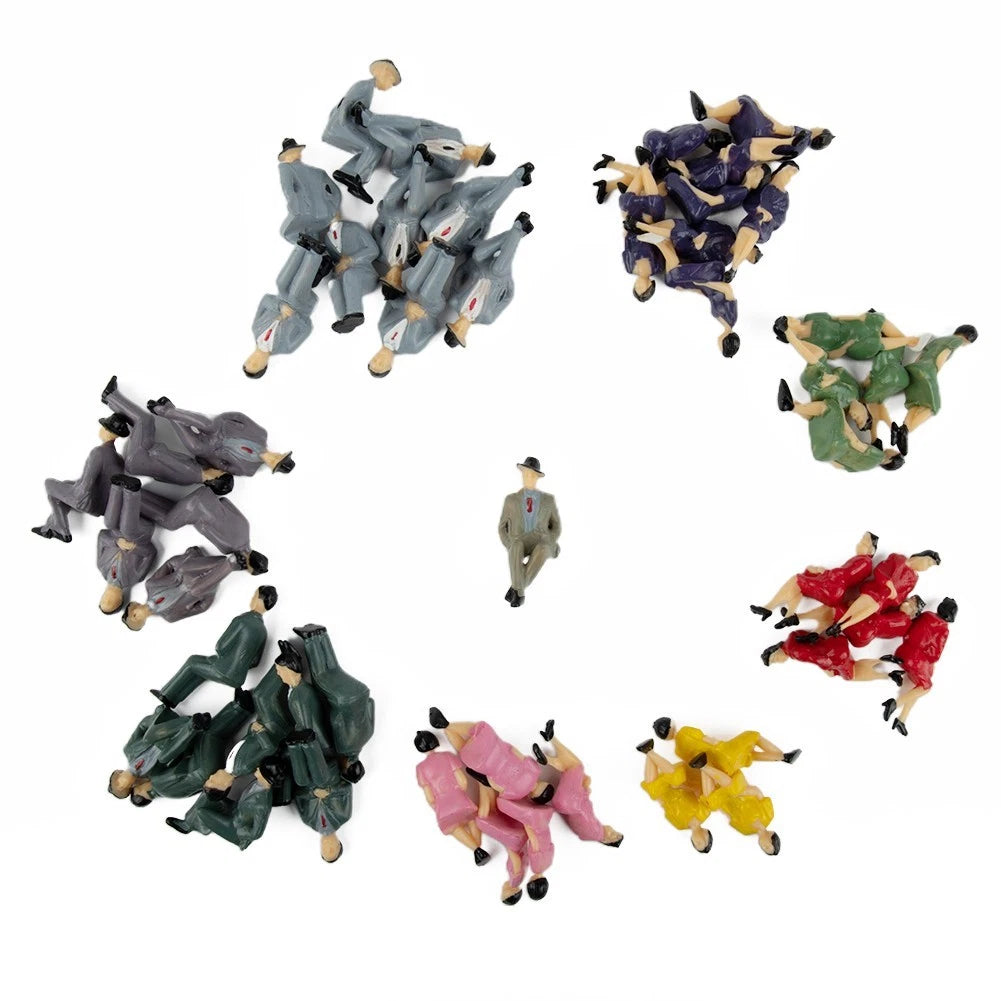 50 Pieces Miniature Model People Figures 1:32 Scale Painted Mixed