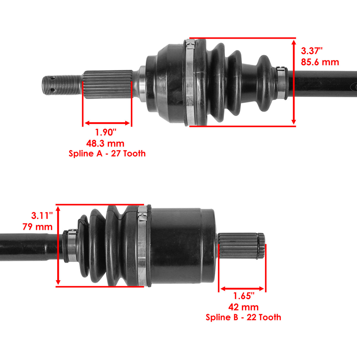 Front Right CV Axle Replacement for John Deere HPX 4X2 4X4 (2000–2010)