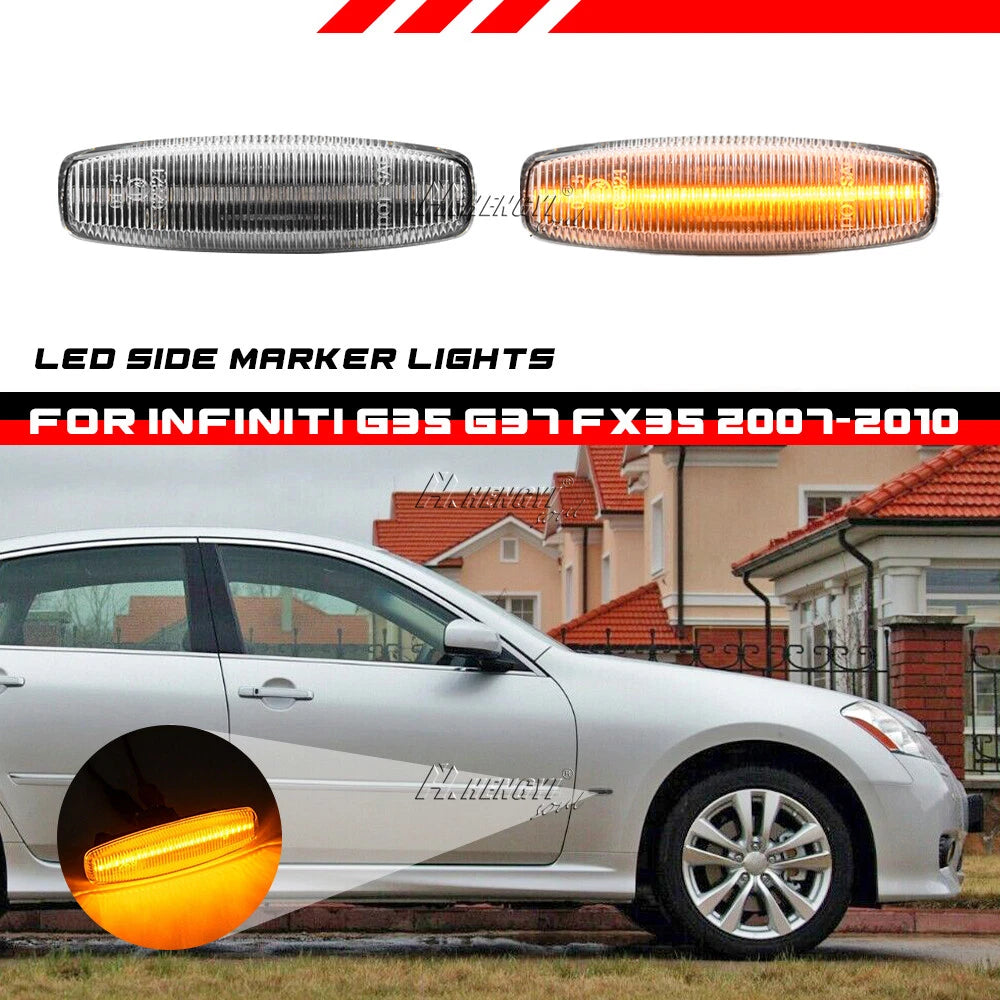 LED Side Marker Light for Infiniti M35 M45 Q40 Q60 Q70 QX50 QX70 (2006–2019)