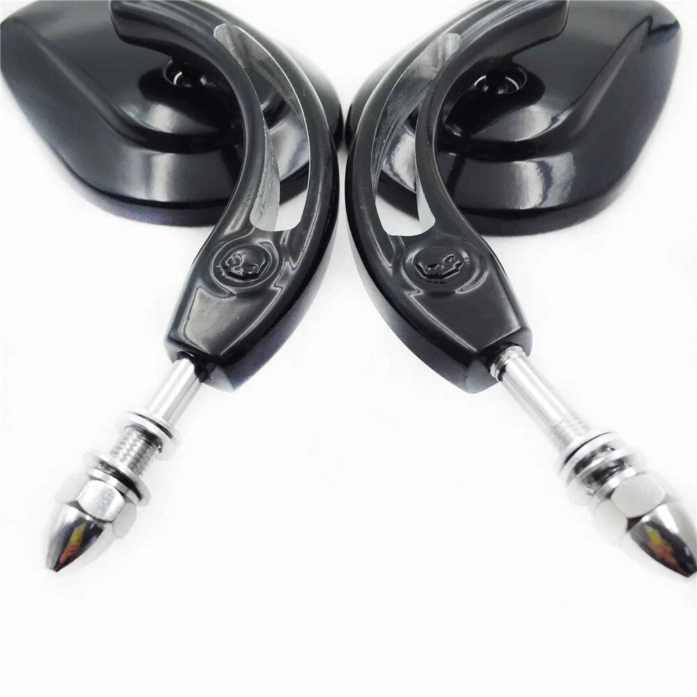 Chrome Big Side Mirrors for Harley Low Rider, SuperLow, Iron 883, 1200 Custom