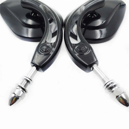Chrome Big Side Mirrors for Harley Low Rider, SuperLow, Iron 883, 1200 Custom