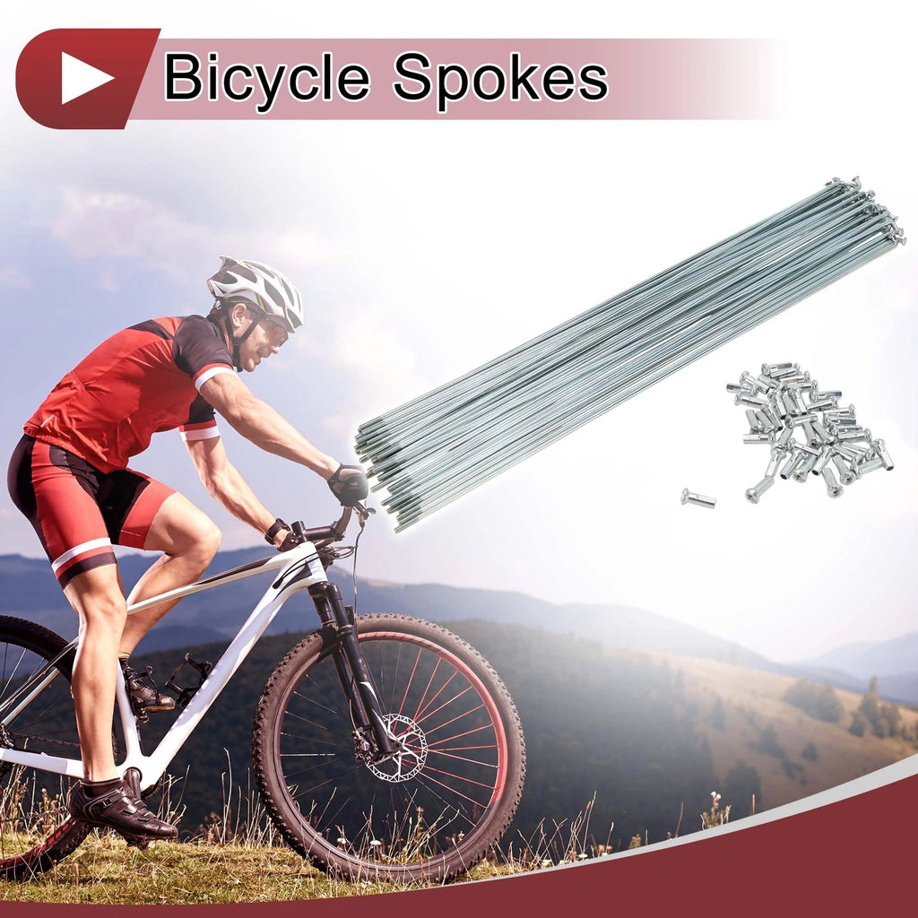 13G Bicycle Spokes 272mm Galvanized Carbon Steel Replacement Set for Bike