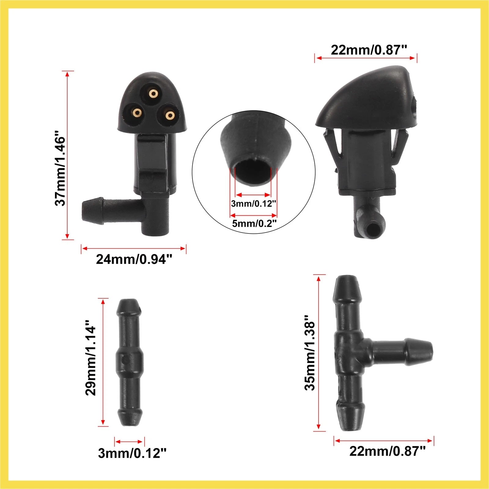 Windshield Wiper Fluid Squirter Nozzles Front Set for Chevrolet Cruze (2009–2014)