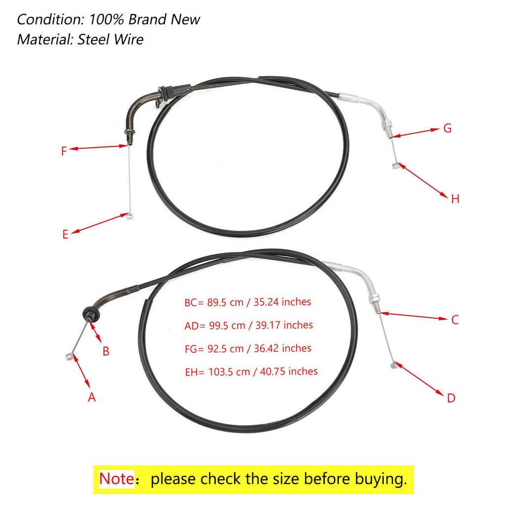 Throttle Cable for Yamaha XVS400 DS400 V-star (1996–2012) / XVS650 V-star (1998–2015) T9