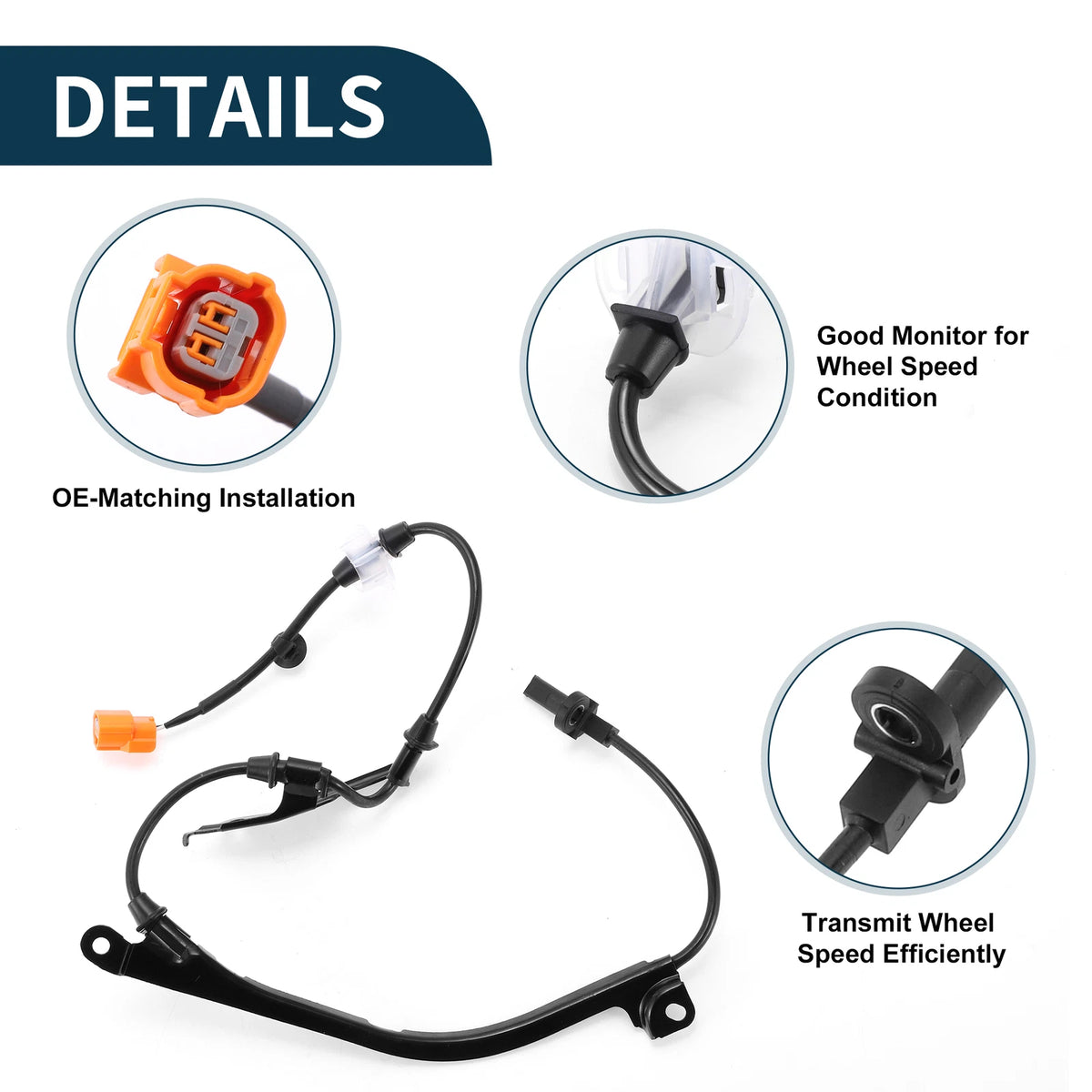 ABS Wheel Speed Sensor for Acura TL (2004–2008) Front Left No. 57455-SEP-A