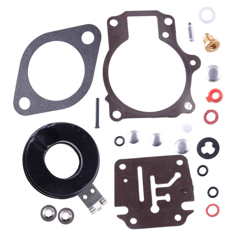 3Pcs Carburetor Rebuild Kit w/ Float for Johnson Evinrude 65-75 HP (Year Range)