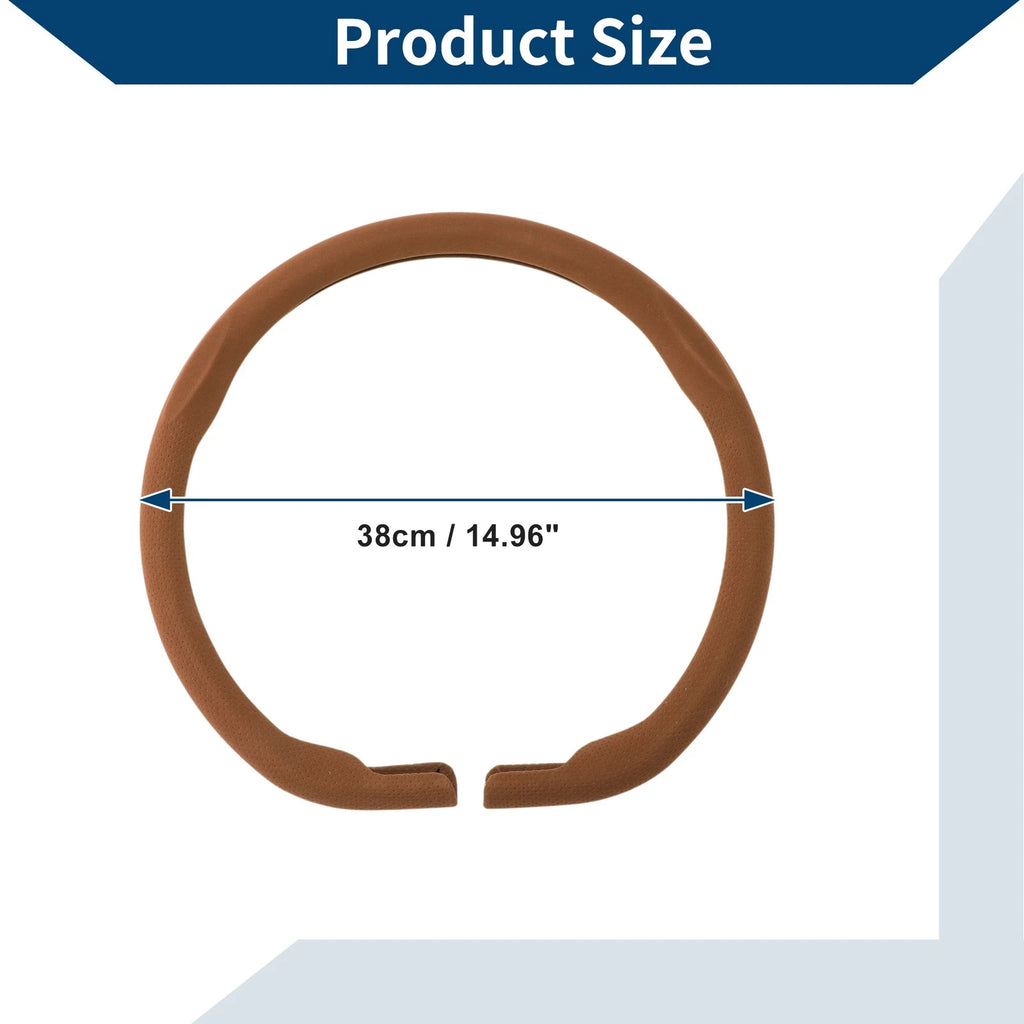 Steering Wheel Cover for Car (14.96", Light Brown)