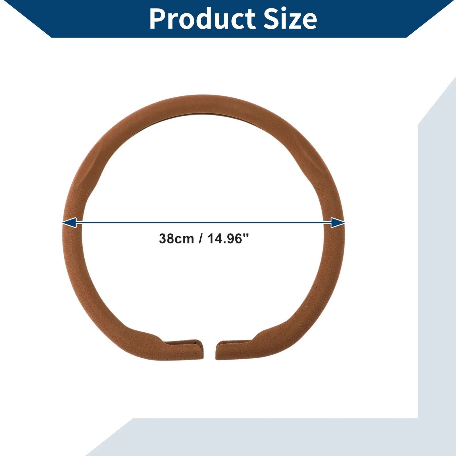 Steering Wheel Cover for Car (14.96", Light Brown)