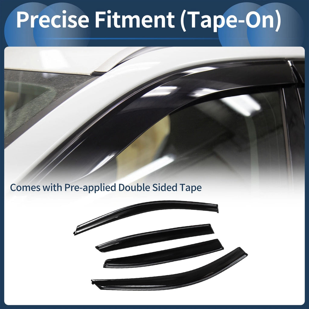 Window Deflectors Side Set for Honda Accord (2008–2012) Black Vent Visors