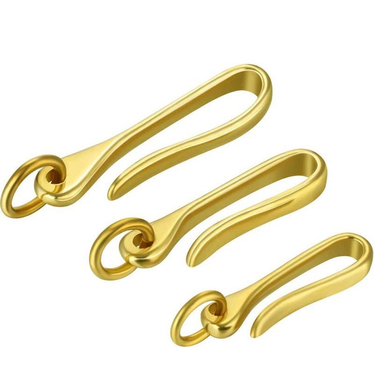 Retro Solid Brass Keychain Key Ring for Wallet, Belt, Hook (3 Sizes)