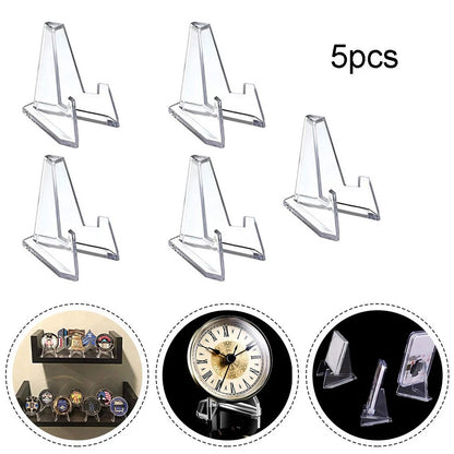 Set of 5 Transparent Display Stands for Small Plates