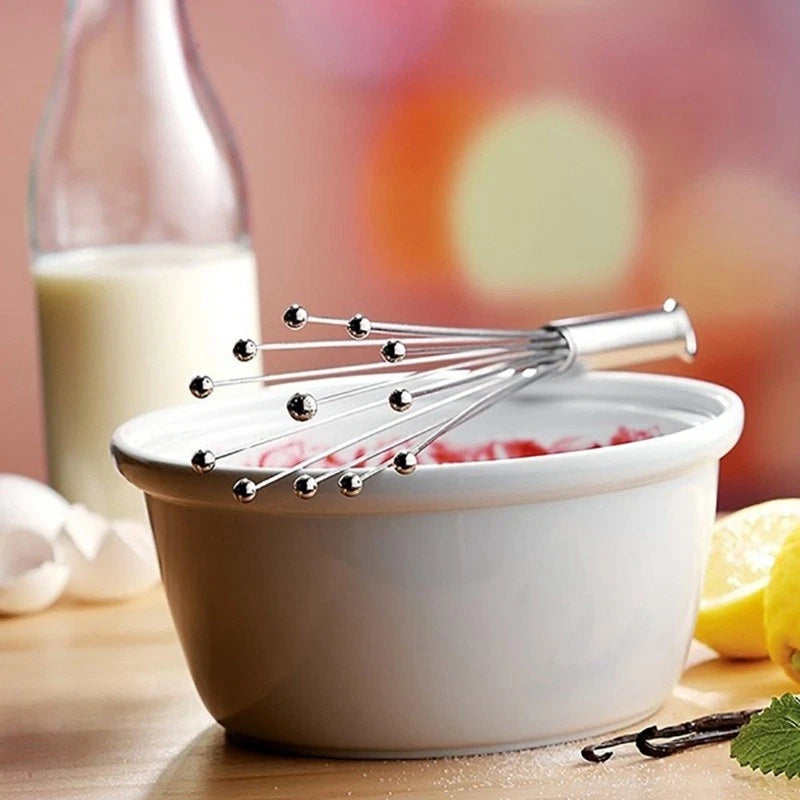 2X Stainless Steel Ball Whisk Eggbeater Mixing Tools for Kitchen