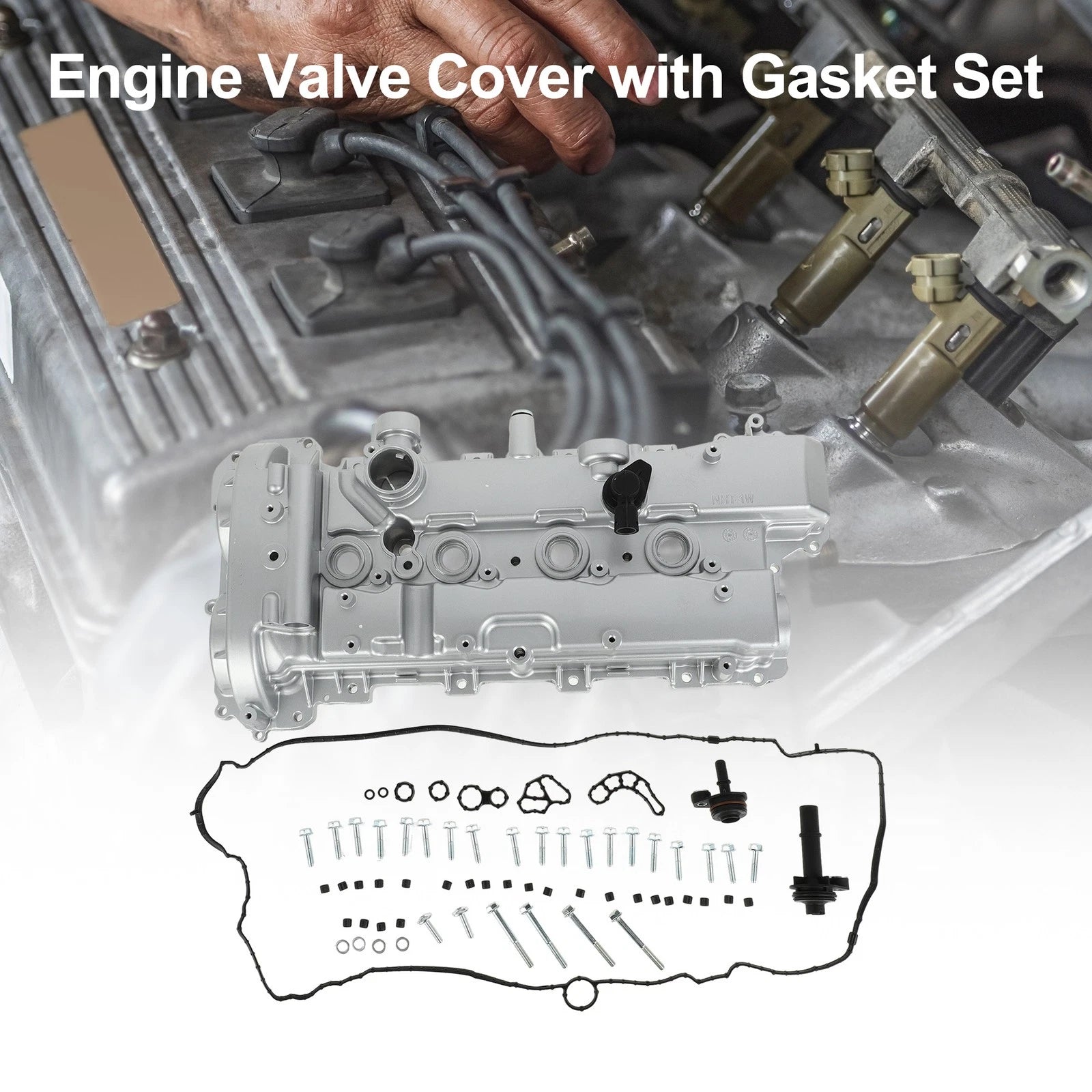 Front Engine Valve Cover with Gasket Replacement for Chevrolet Malibu (2013–2022)