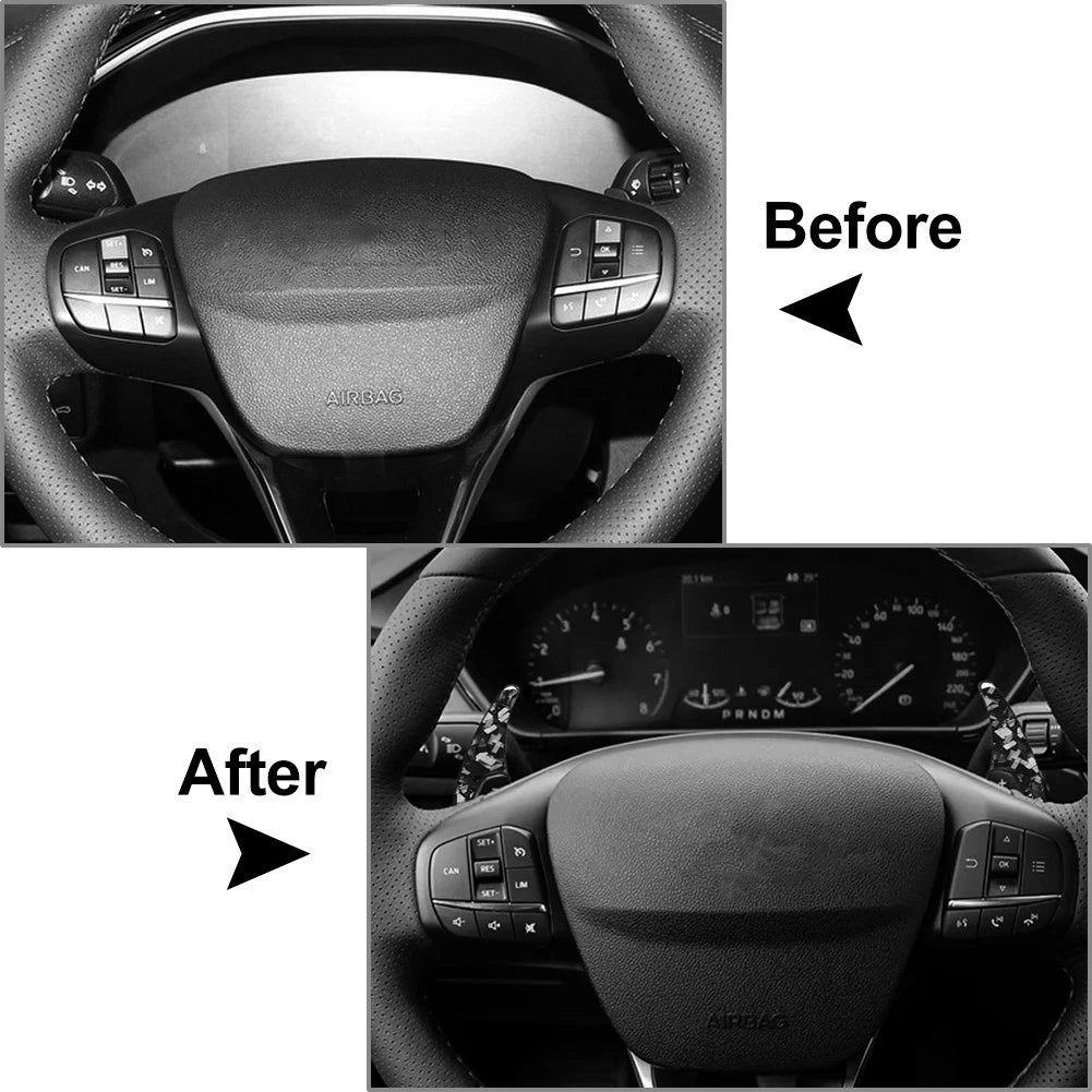 Steering Wheel Shift Paddle Extensions for Ford Focus EcoSport Escape Kuga (2012–2020)