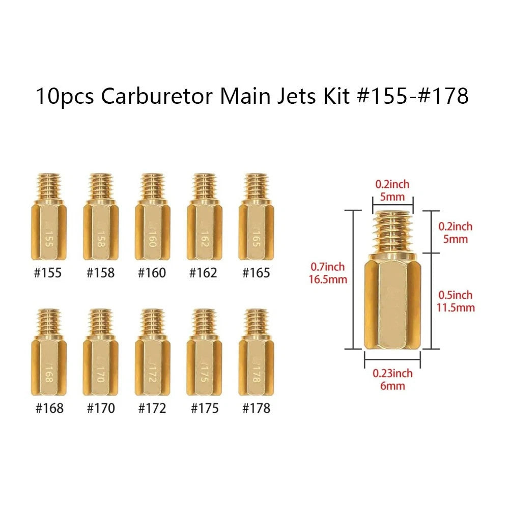 10Pc Carburetor Jet Kit for Keihin PWK OKO CVK (155-178)