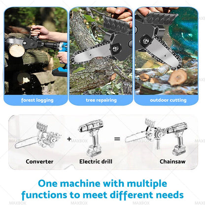 6" Electric Drill Converter to Chain Saw for Three-jaw Collet Drill