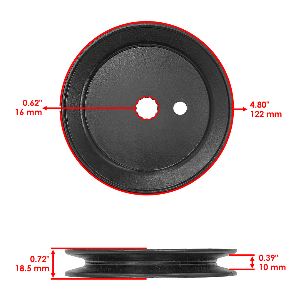 Deck Spindle Replacement 4.8 Inch Pulley for Hustler Dash 938498 (2011–2011)