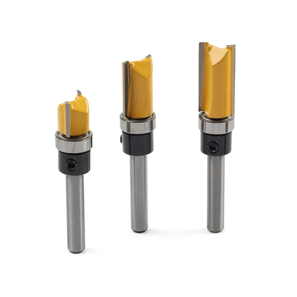 3PCS 1/4" Shank Flush Trim Router Bit Set for Woodworking