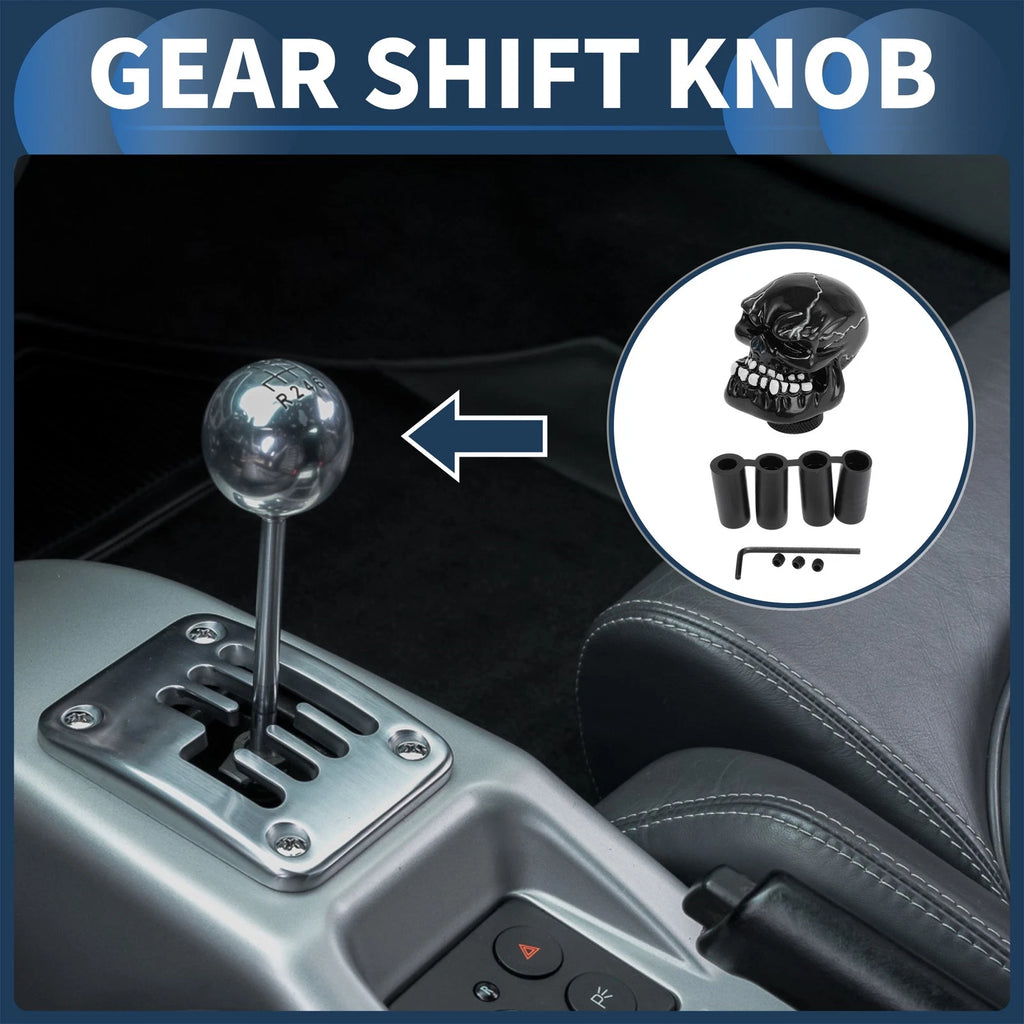 Shift Knob with 4 Adapters for Universal Vehicles (7cm, Black)