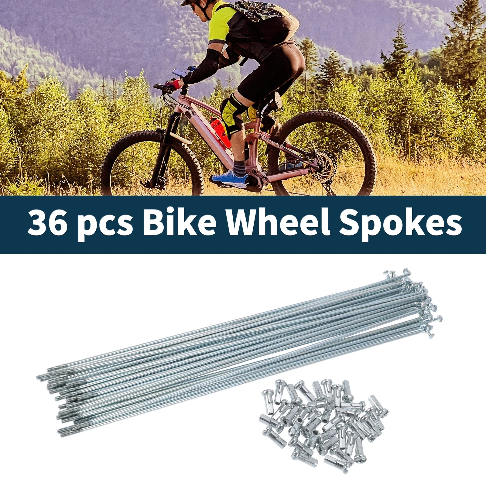 Bicycle Spokes Nipple 45 Steel Galvanized 13G Length 227mm Universal